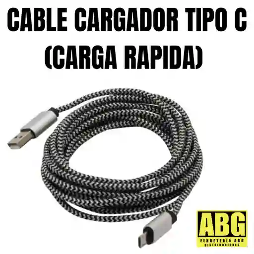 Cable Cargador Tipo C (carga Rápida - Plug Metálico)