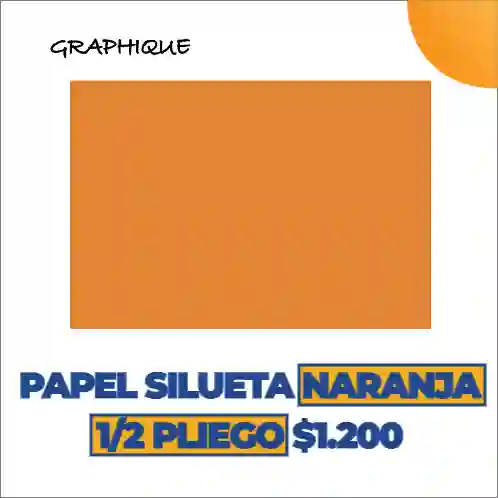 Papel Silueta En 1/2 Pliego Naranja