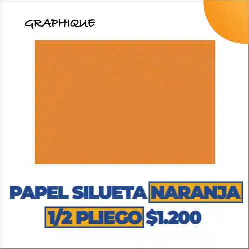 Papel Silueta En 1/2 Pliego Naranja