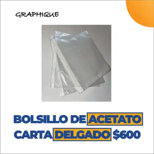 Bolsillo De Acetato Carta Delgado