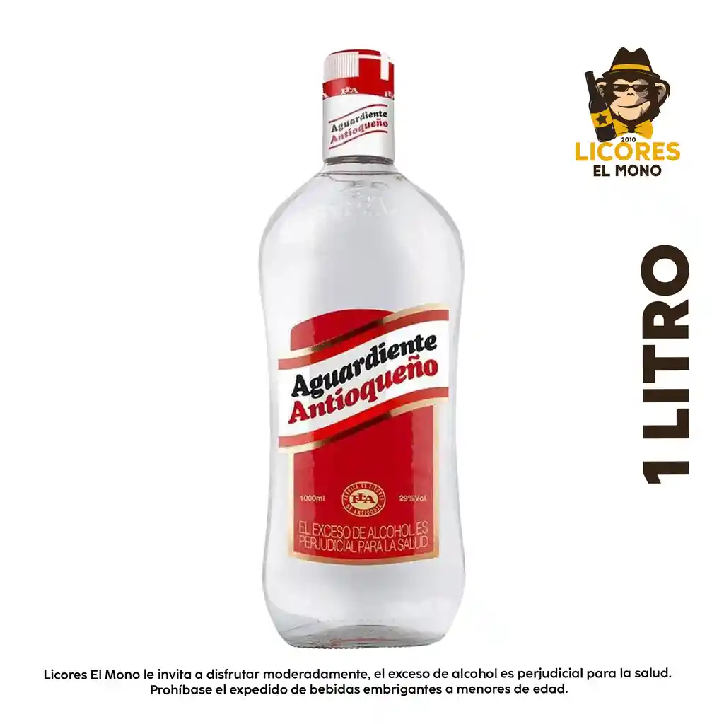 Aguardiente Antioqueño Rojo 1 Litro