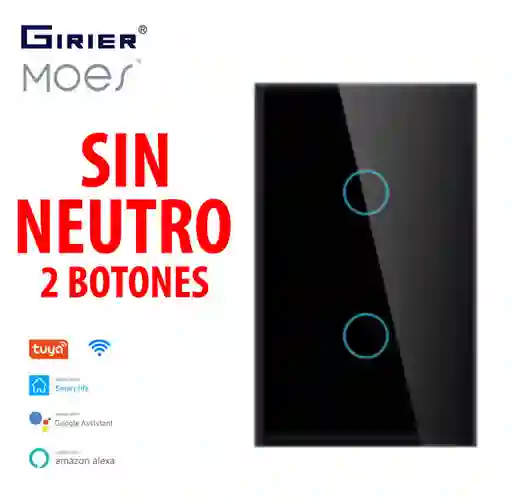 Interruptor Switch Inteligente Wifi Rf Alexa Google 2 Botone