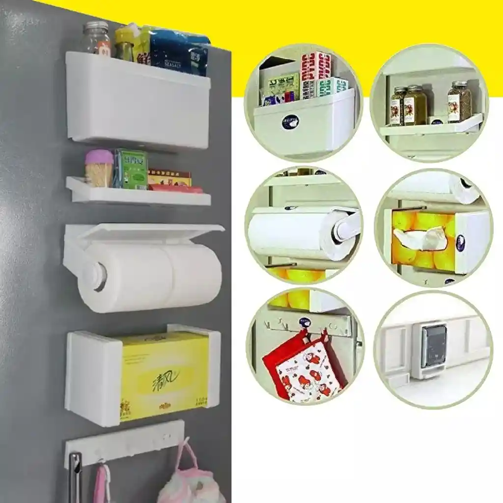 Organizador Cocina Magnetico De Nevera 5 Piezas Dispensador