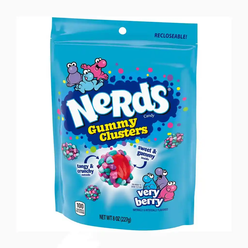 Dulces Nerds Gummy Clusters Mora Azul 8 Oz