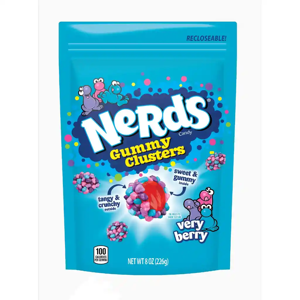 Dulces Nerds Gummy Clusters Mora Azul 8 Oz