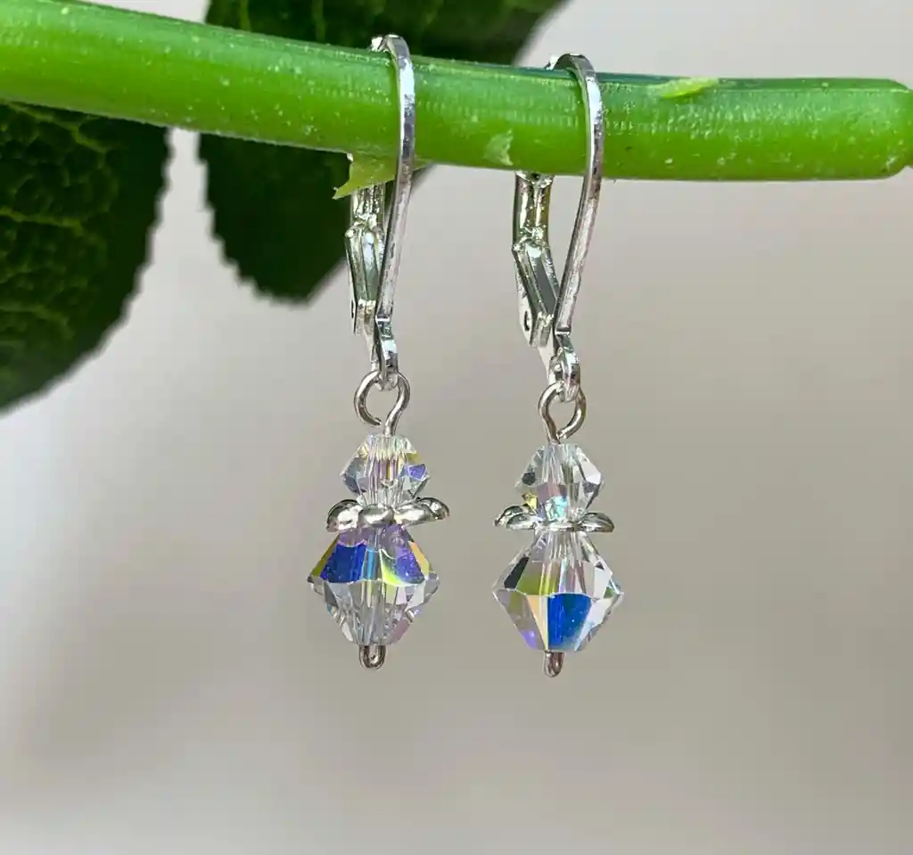 Aretes De Plata Con Cristal De Murano