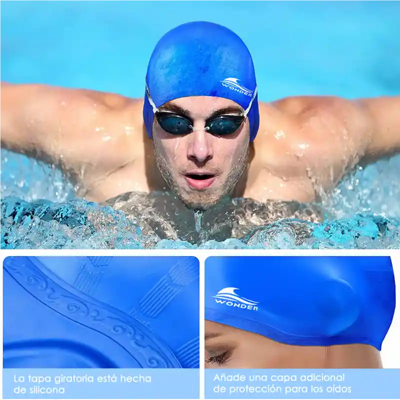 Gorro Natación Buceo Piscina Wonder Silicona Entrenamiento