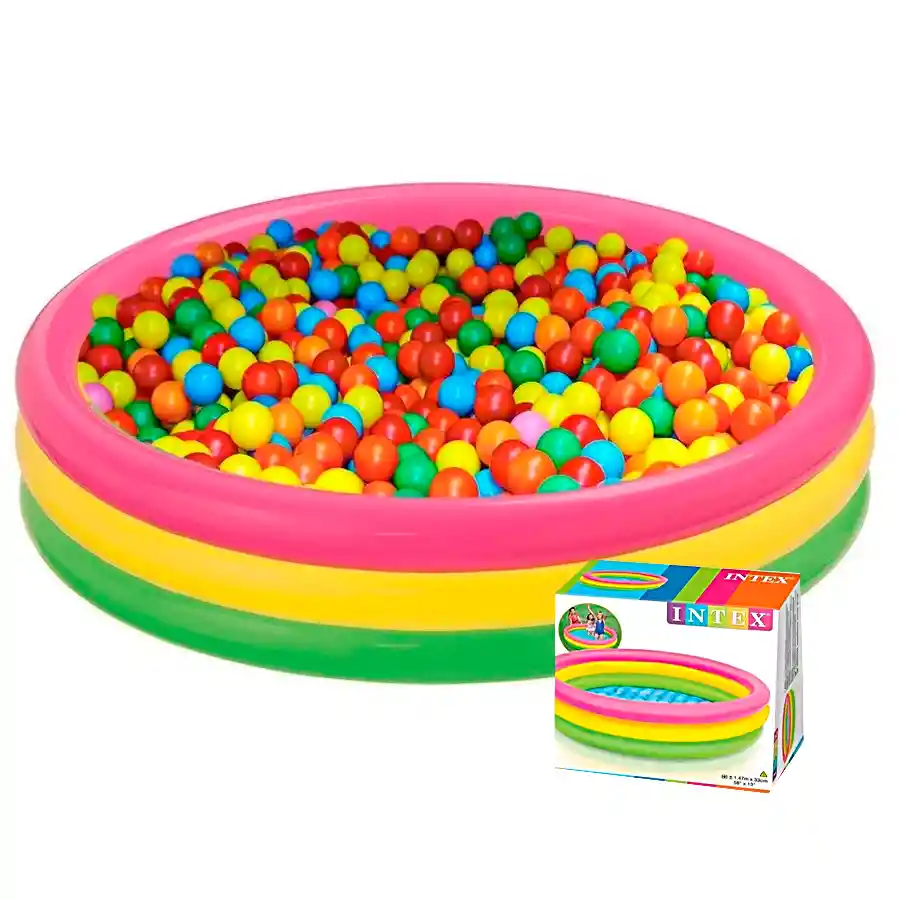 Piscina Con 100 Pelotas Mas Intex 114cm Inflable