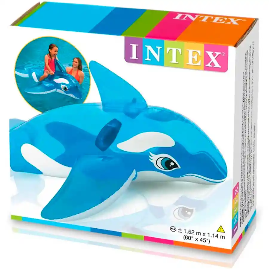 Flotador Inflable Intex Niño Ballena Azul Piscina 1.52mx1.14m
