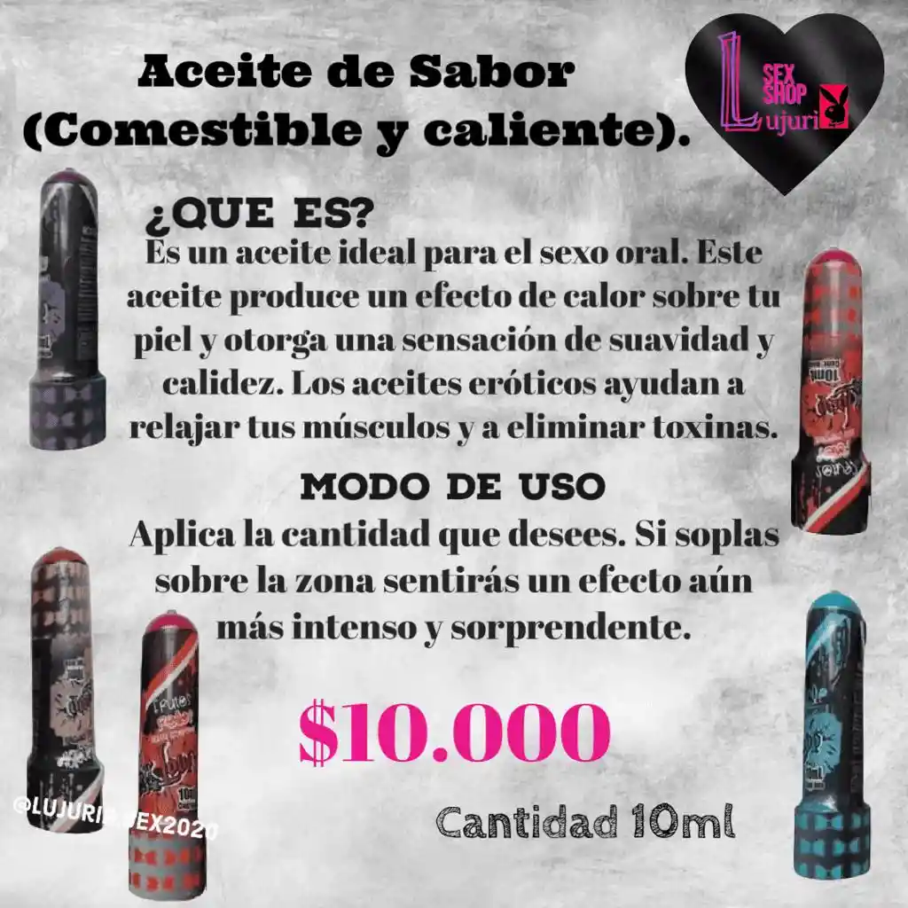 Aceite Caliente Saborizado Dedo