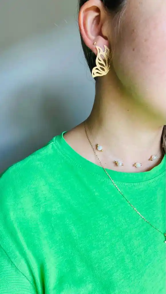 Arete Bronce Mariposa Real