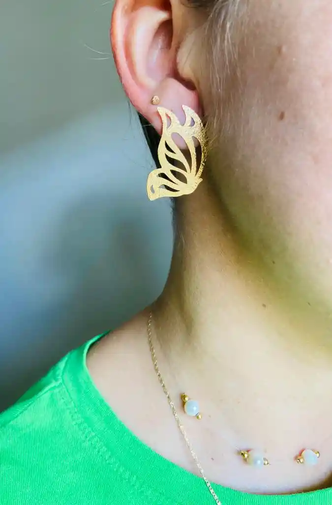 Arete Bronce Mariposa Real