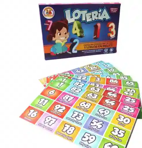 Juego Lotería Números 1 A 100 Ingles Bilingüe Didáctico Leer