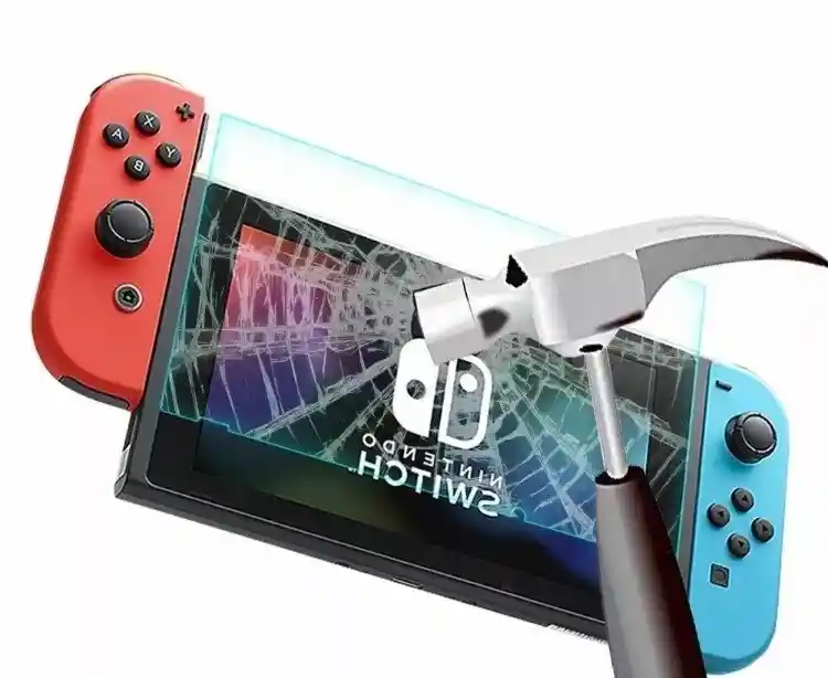 Estuche De Viaje Rígido Azul + Vidrio Templado Para Nintendo Switch