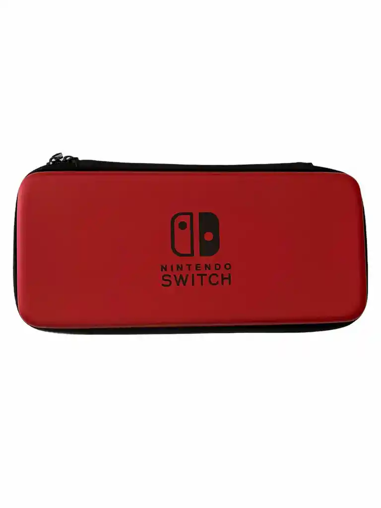 Estuche Rigido Rojo + Vidrio Templado + 2 Grips Nintendo Switch