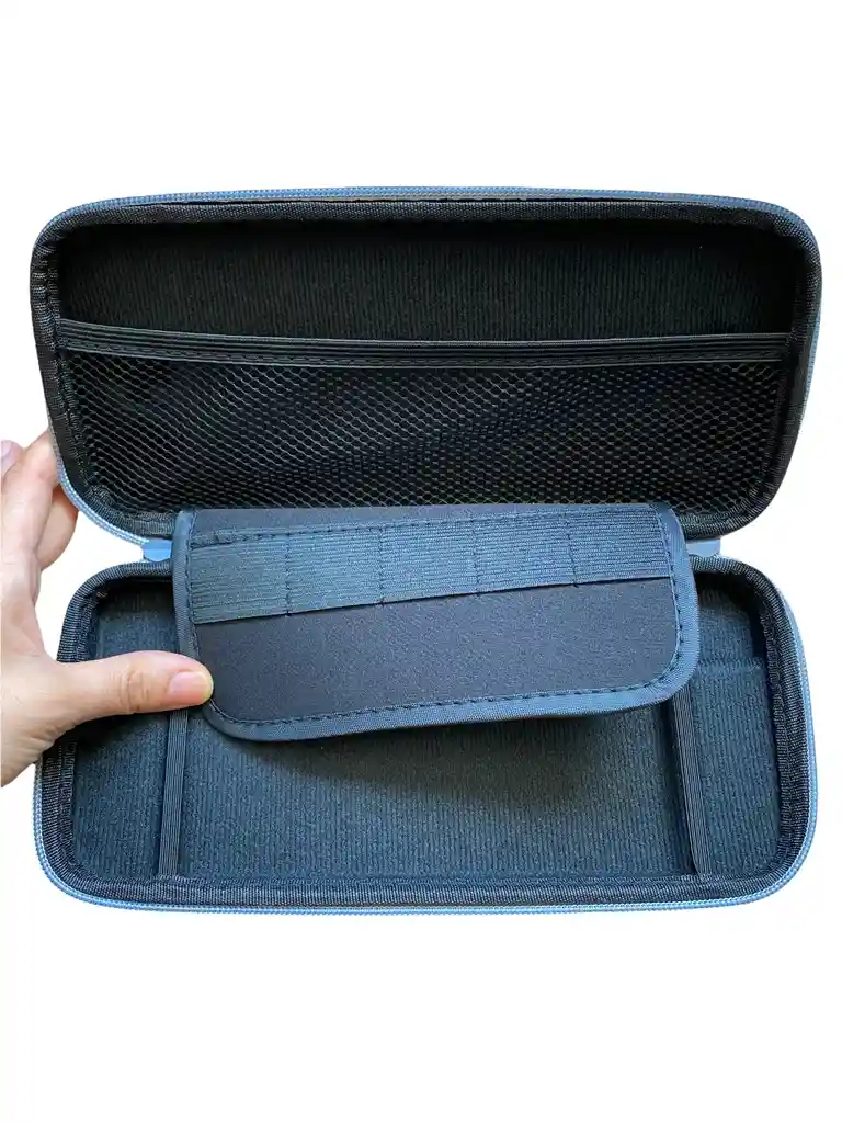 Acrilico Protector + 2 Grips + Vidrio Templado + Estuche Azul Compatible Con Switch.