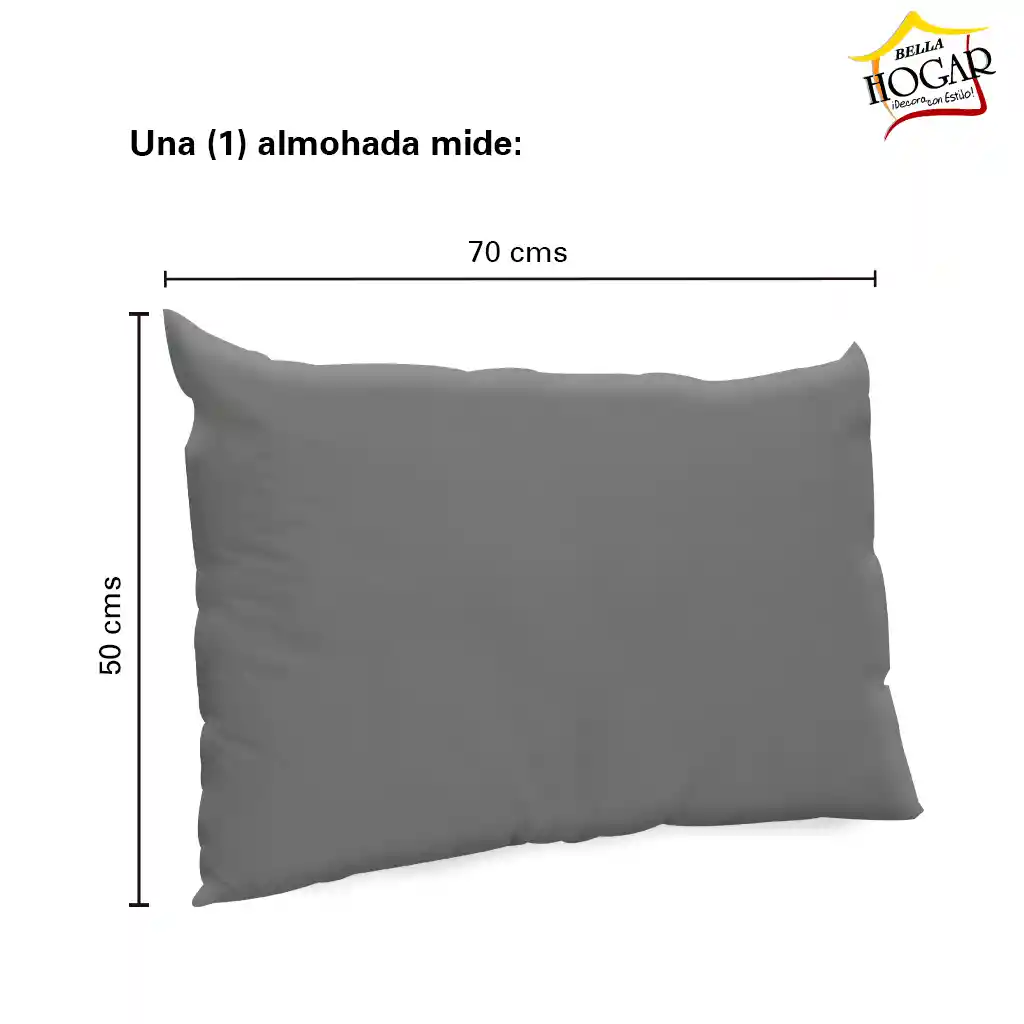 Almohada Kit X2 Económica 50 X 70 Cms, Gris.