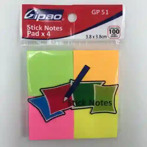 Notas Adhesivas De Colores, Pequeñas X4 Colores