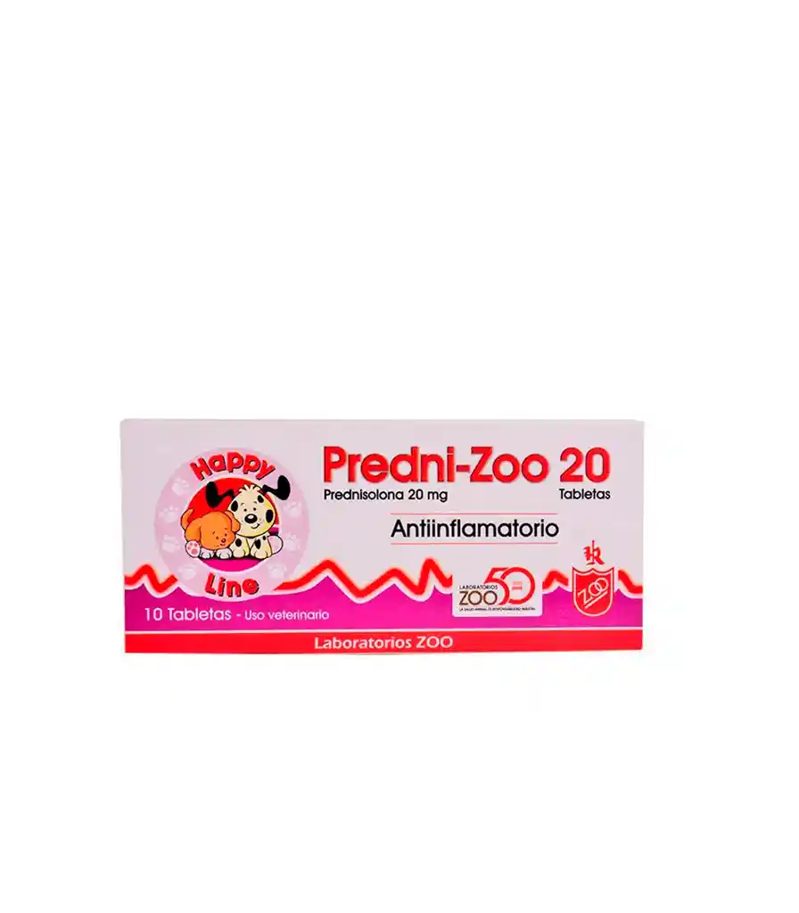 Antinflamatorio Perros Y Gatos Predni Zoo Tab 20 Mg Caja X 10 Uds