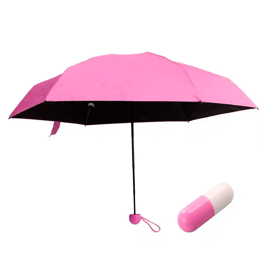 Sombrilla Paraguas Mini Capsula Marca Yumar Portable Rosa