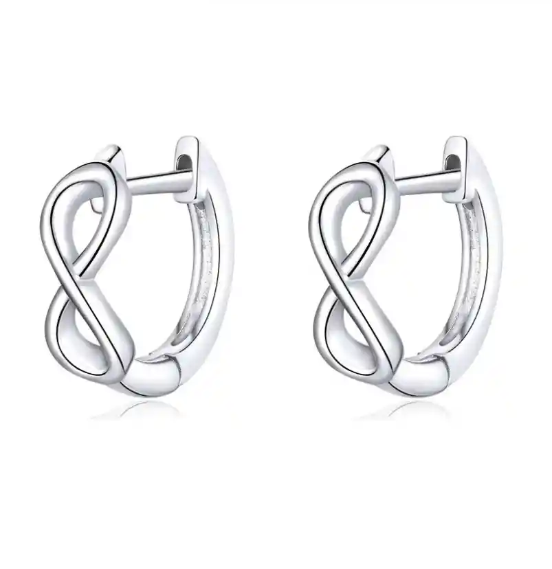 Aretes Candongas Infinito Para Mujer Fabricados En Plata 925