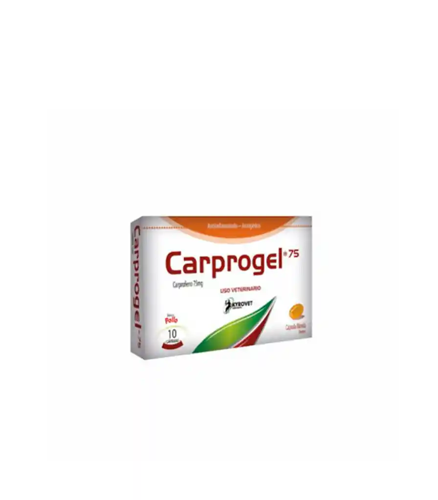 Antinflamatorio Perro Carprogel 75mg Cap X 10 Und