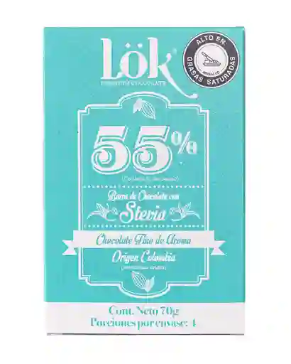 Chocolate 55% Origen Con Estevia - Lok 85g