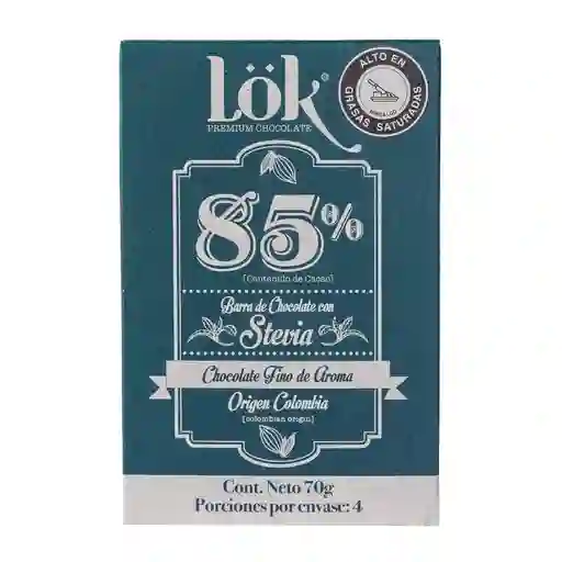 Chocolate 85% Origen Stevia - Lok 70g