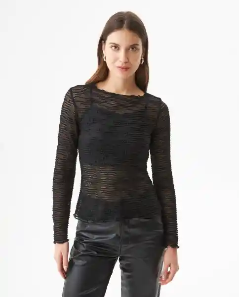 Camiseta Long Top Negro Sombrío Ultraoscuro T. XS Chevignon