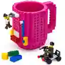 Mug Tipo Lego Bloques - Fucsia