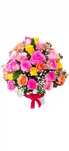 Topiario De Rosas En Tonos Pastel