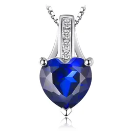 Collar Cadena Para Mujer Zafiro Azul Corazón Plata 925