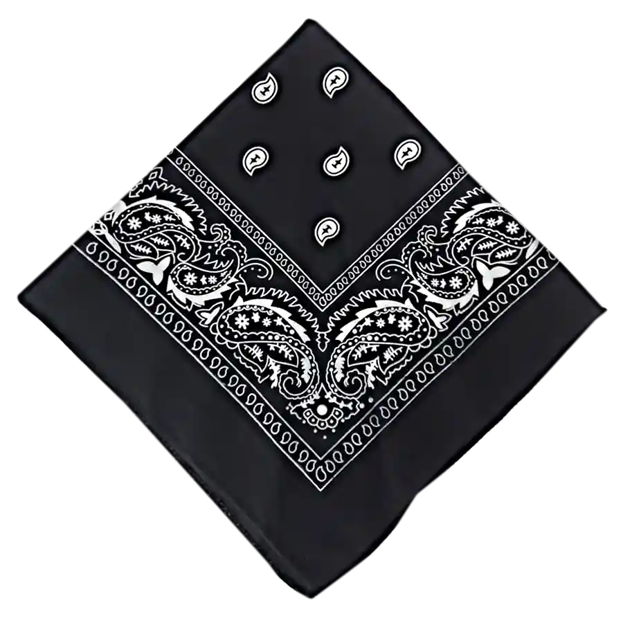 Pañoleta Bandana Diseño Estampada Colores Negro
