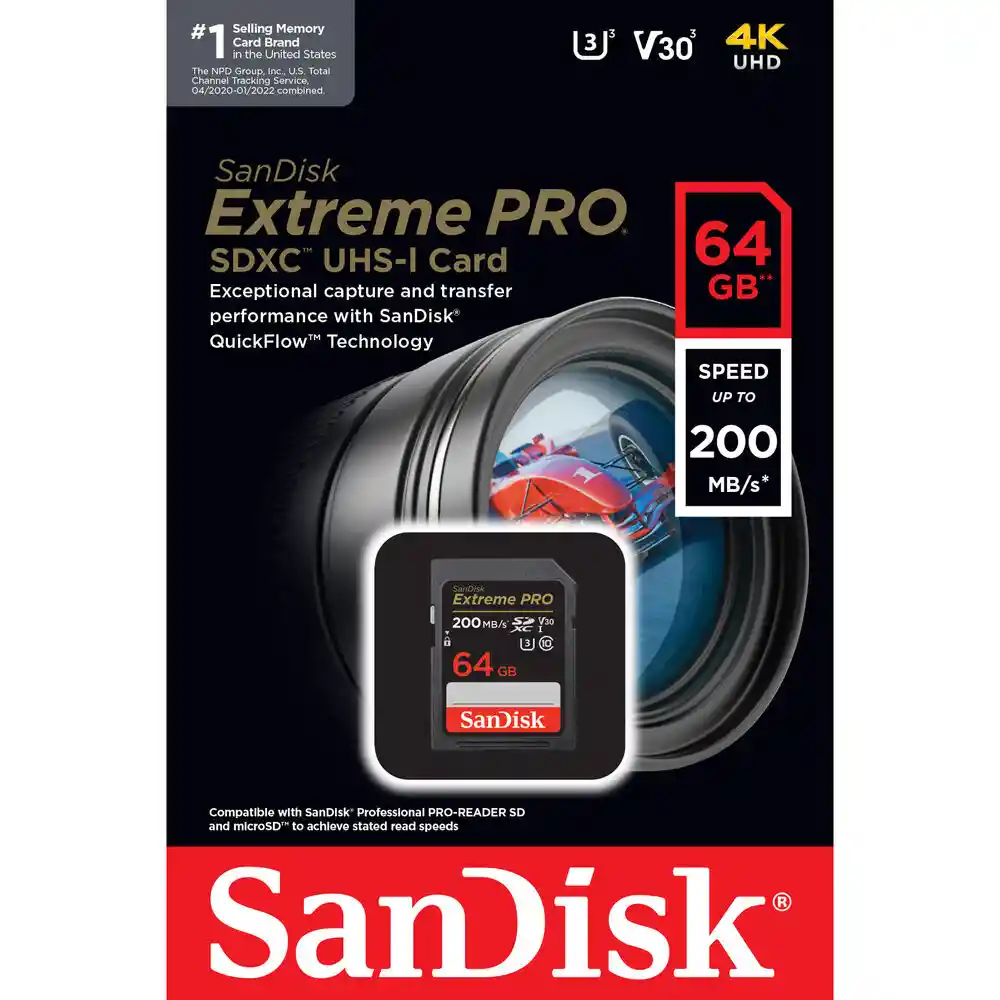 Memoria Sandisk Xtreme Pro 64gb 4k Profesional