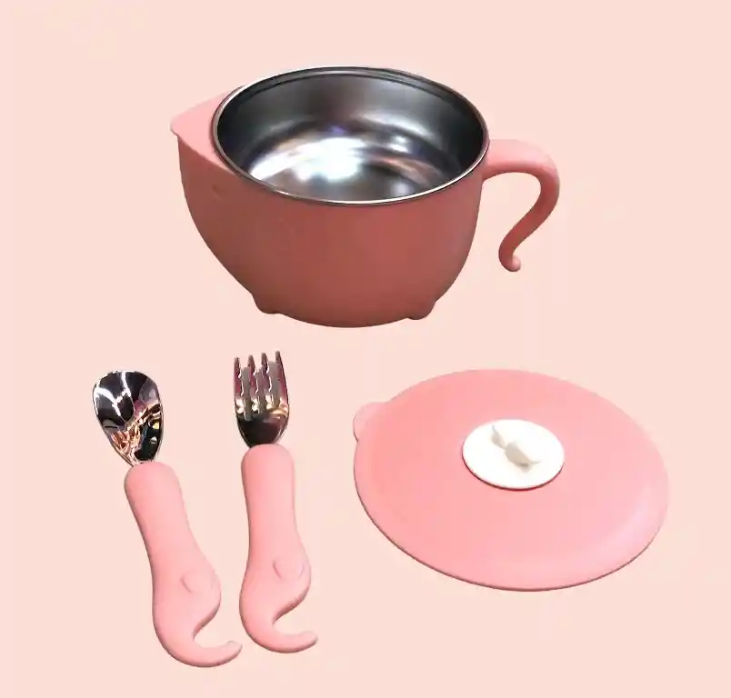 Set De Vajilla En Acero Inoxidable Para Bebe