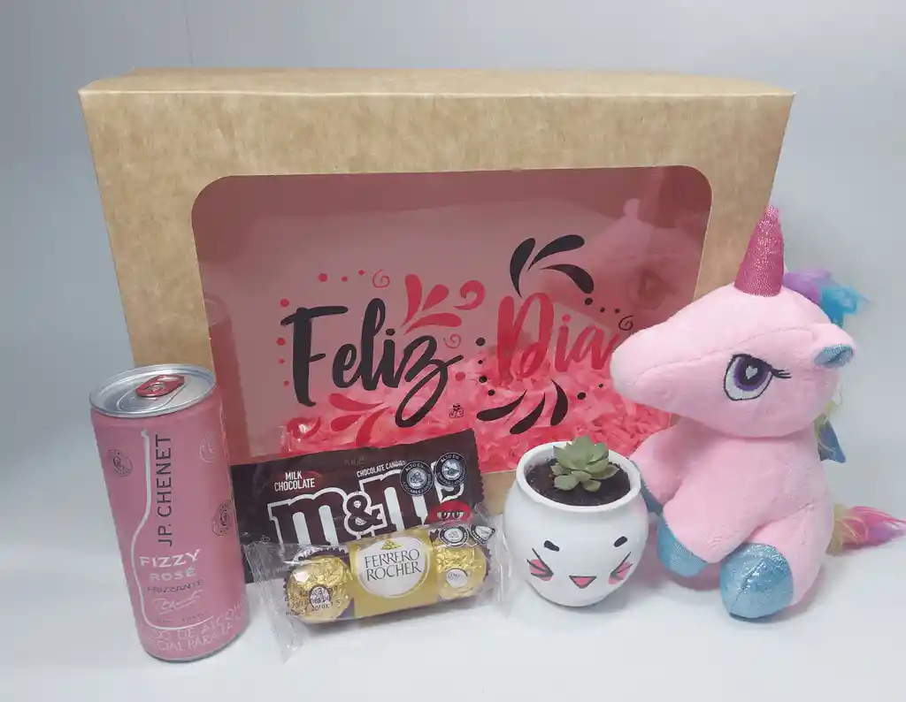 Peluche Unicornio + Jp Chenet + Chocolates