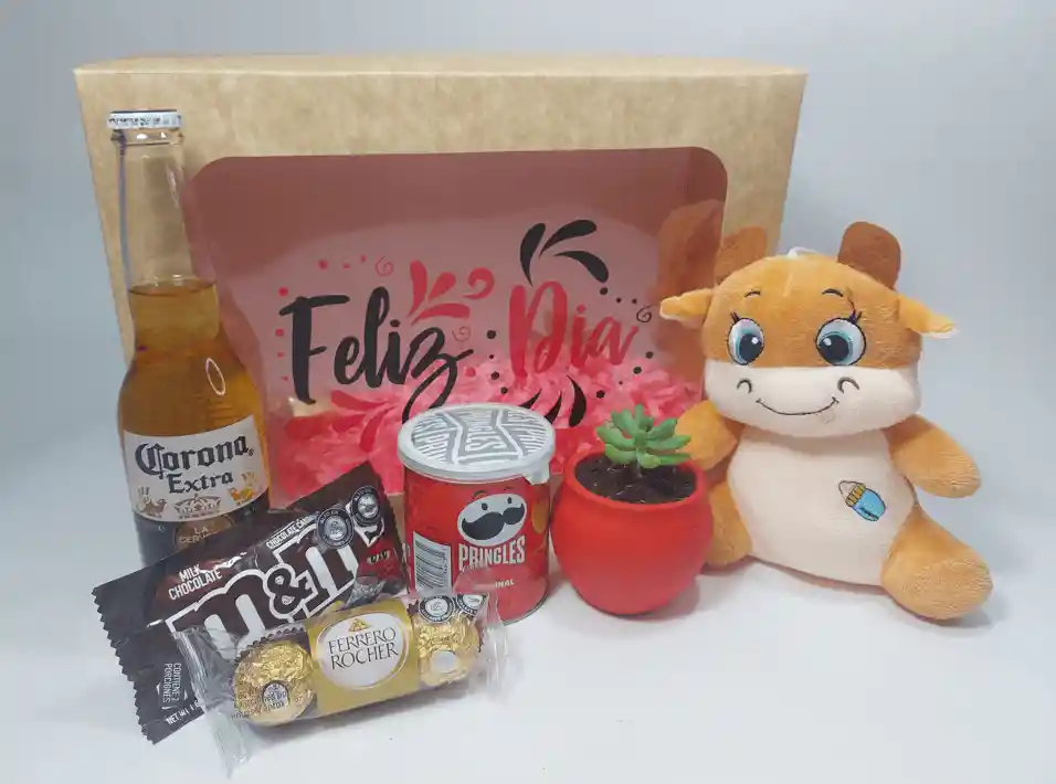 Cajipeluche Vaquita Café + Corona + Chocolates