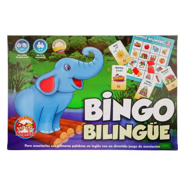 Juego Bingo Bilingüe Español Ingles Asociar Aprender Idiomas