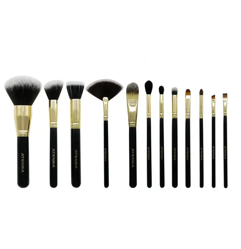 Kit De Brochas De Maquillaje Golden Queen X 12 Pcs