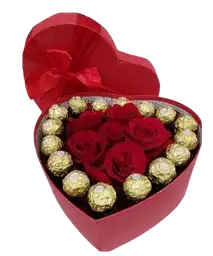 Caja Con Rosas Y Chocolates