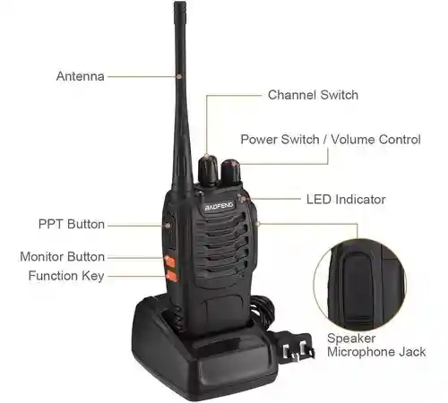 Radio Walkie Talkie Baofeng Bf-888s Uhf X2 Bateria 1500 Mah