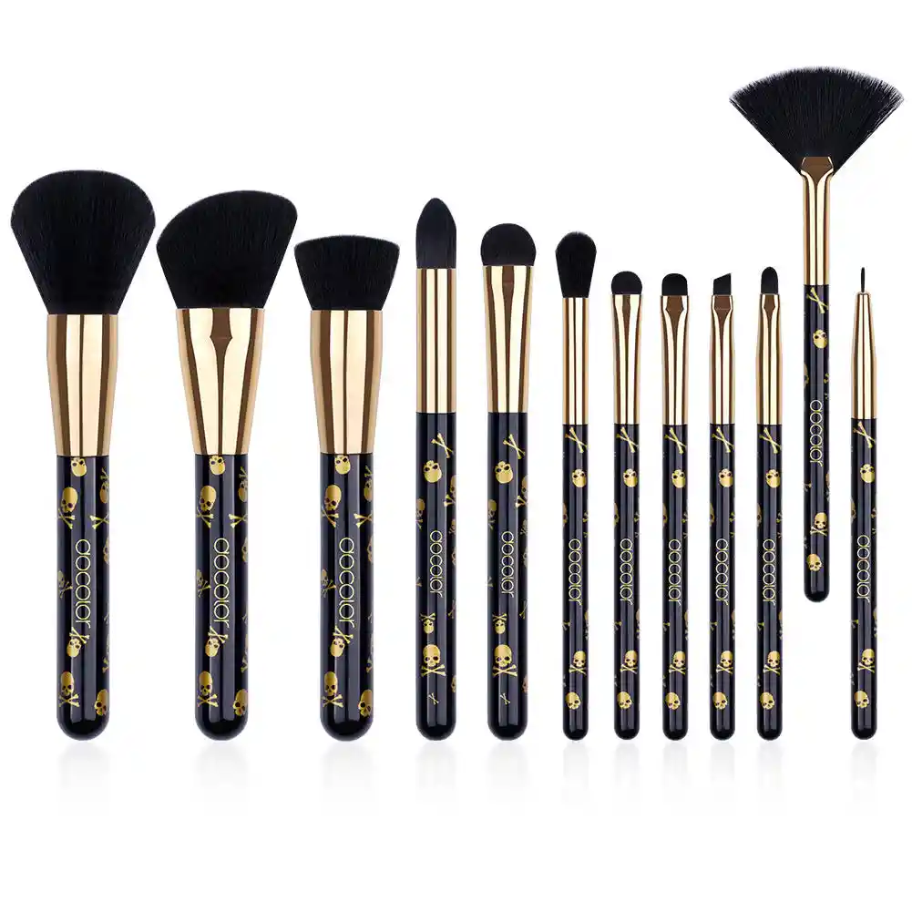 Kit De Brochas De Maquillaje De Calavera X12 Pcs