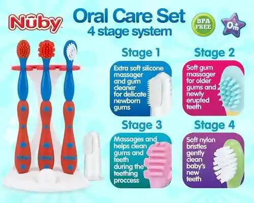 Set Cepillo De Dientes Nuby Azul-rojo