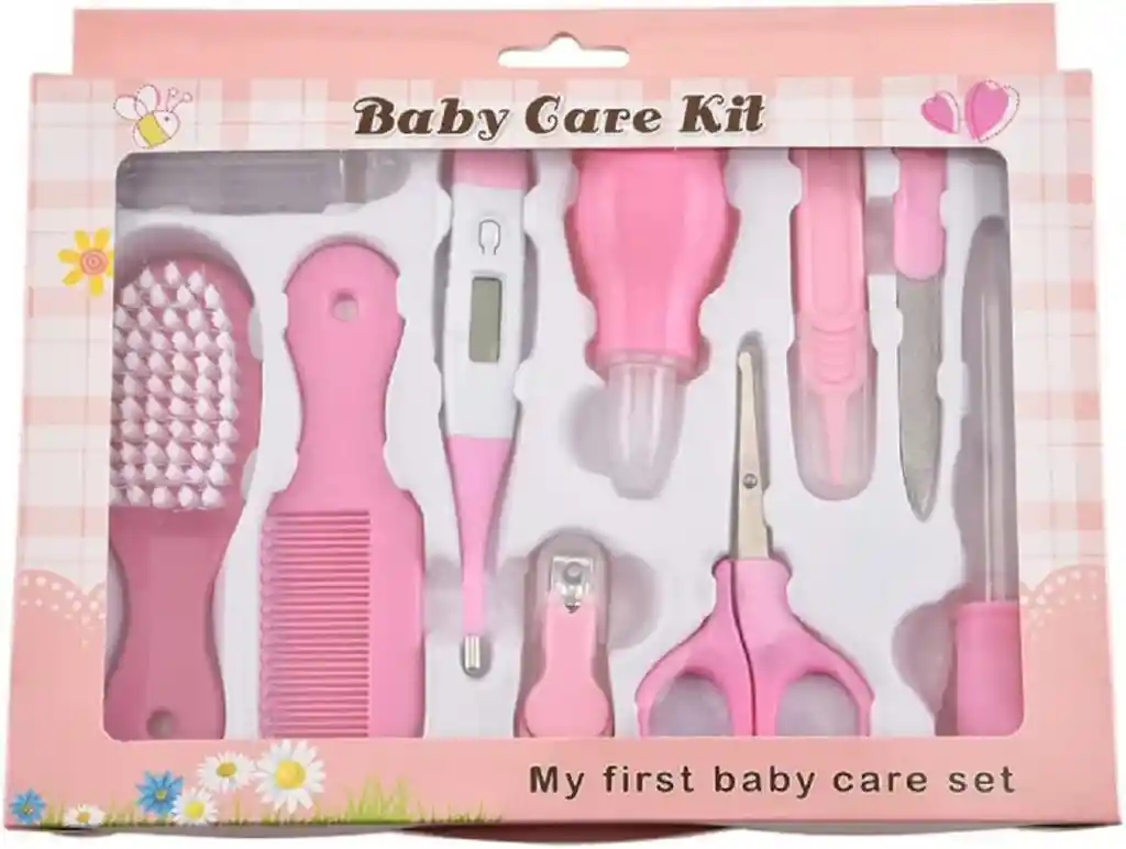 Set Kit De Cirugía Bebe Oferta Regalo Niña Cortauñas 10 Piezas Rosado