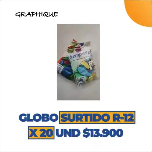 Globo Surtido R - 12 X 20 Unidades