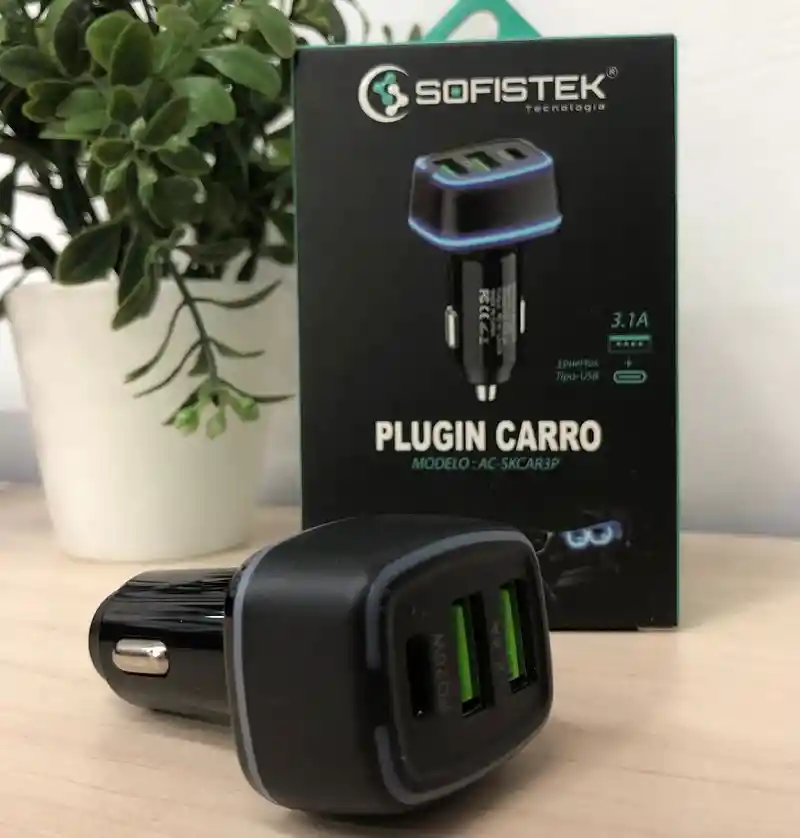 Cargador De Celular Para Carro Sofistek 3 Puertos