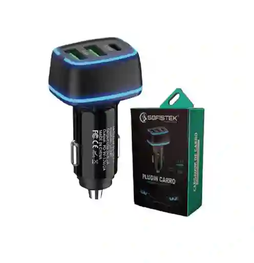 Cargador De Celular Para Carro Sofistek 3 Puertos