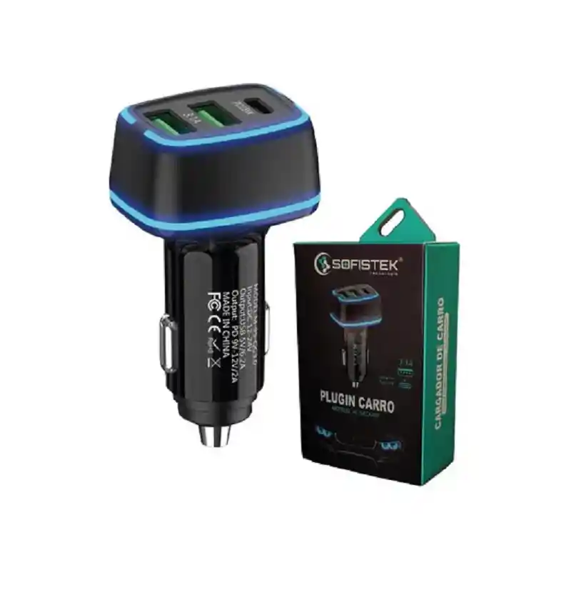 Cargador De Celular Para Carro Sofistek 3 Puertos
