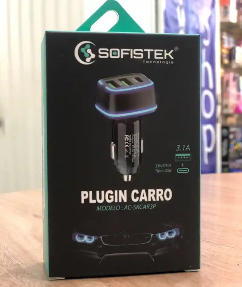 Cargador De Celular Para Carro Sofistek 3 Puertos