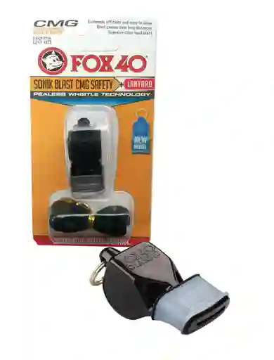 Silbato Pito Fox40 Sonic Profesional Obsequio Cordón 120db - Negro